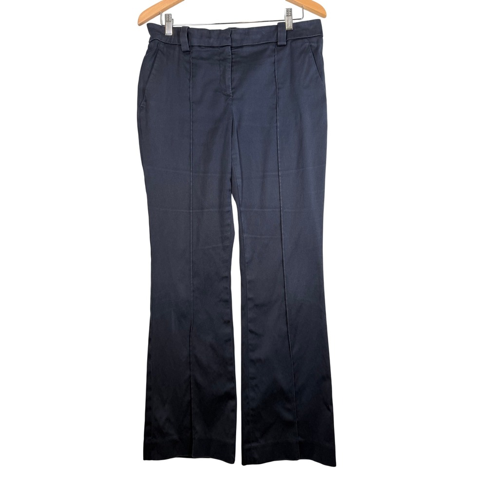 A.L.C. Flare Trousers Womens 10 Blue Stretch Pintuck High Rise Wash Wear USA